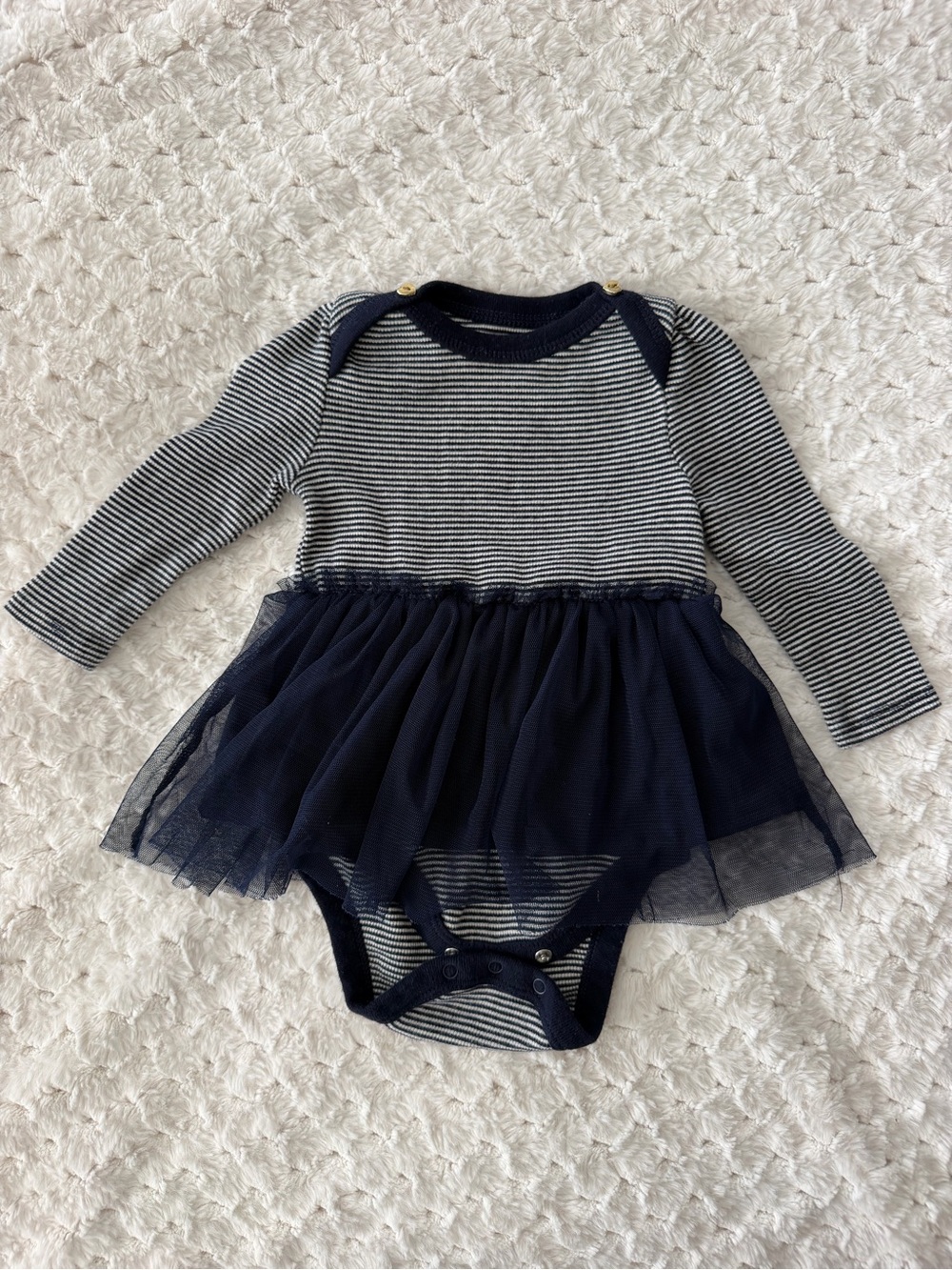 Baby GapTutu One-Piece Bodysuit in Navy and White Stripes